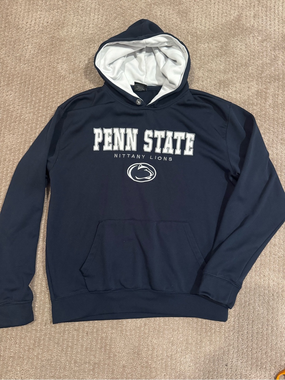 Colosseum Navy and White Penn State Hooded Sweatshirt